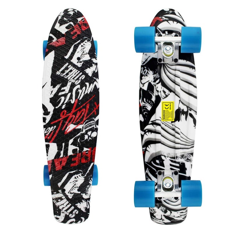 Meketec Skateboards Kids Mini Cruiser Retro Boy Girl Skateboard for Kids Youth Beginners Children Toddler Teenagers Adults Dog 22 inch (Graffiti) - Image 2